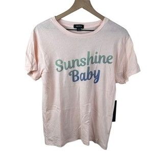 Wildfox Womens Crew Neck Sunshine Baby Pink Salt Short Sleeve Tee NWT Small‎